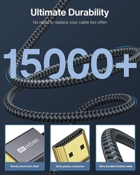 Kabel HDMI / HDMI, pozlacený konektor, 4K UHD, 2m, nylon, kvalitní