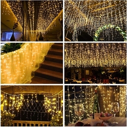 LED -  BLOOMWIN pohádkový LED světelný závěs USB 8 režimů 6x1M, 300 LED