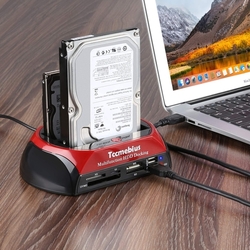 Dokovací stanice pro HDD pevné disky s čtečkou karet a USB 2.0