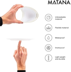 MATANA 60 bílých plastových talířů se zlatým okrajem