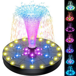 Solární fontána pro venkovní použití, 4W, 60 LED světel, 4000mAh baterie