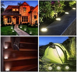 Solární zahradní zápustné svítidlo 12x LED, teplá bílá