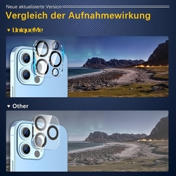 UniqueMe (3 kusy) Ochrana fotoaparátu pro iPhone 13 Pro /13 Pro Max - černá