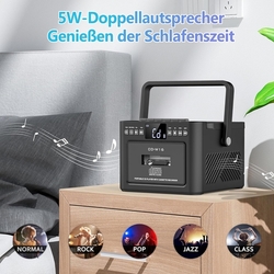 Greadio - přenosný CD přehrávač, Boombox kazetový přehrávač s FM rádiem, Bluetooth 5.1