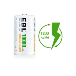 EBL nabíjecí D baterie Ni-MH 10 000mAh - 2ks