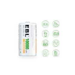 EBL nabíjecí D baterie Ni-MH 10 000mAh - 2ks