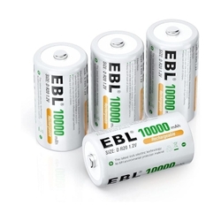 EBL nabíjecí D baterie Ni-MH 10 000mAh - 2ks