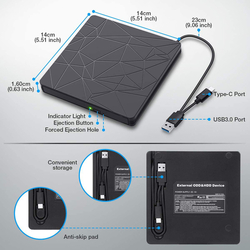 Externí, CD, DVD mechanika s USB 3.0, port USB mini - VYBALENO
