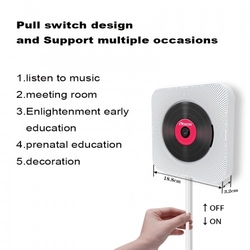 Nástěnný, Bluetooth, Flash, SD, CD přehrávač s FM rádiem a AUX vstupem - KC-808 - VYBALENO 