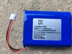 Akumulátorový pack Li-ion 18650, 2000mA, 11,1V 