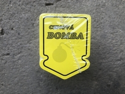 Visačky SKONTO ŠIPKA 43 x 60, CENOVÁ BOMBA, žlutá, 250 ks