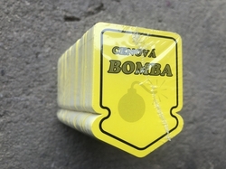 Visačky SKONTO ŠIPKA 43 x 60, CENOVÁ BOMBA, žlutá, 250 ks