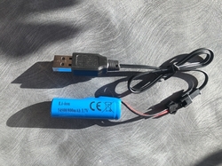 Dobíjecí baterie 14500, 800mAh, 3.7V, li-ion s USB nabíječkou